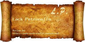Lack Petronella névjegykártya